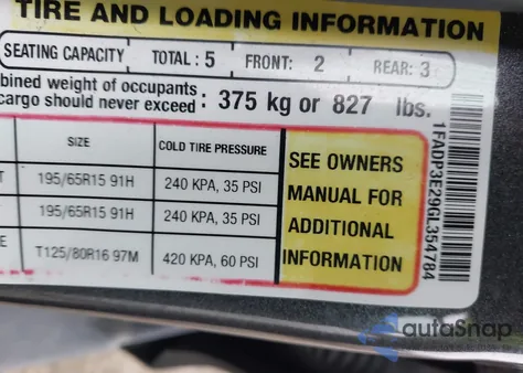 2016 Ford Focus S z USA, uszkodzony, nr VIN 1FADP3E29GL354784